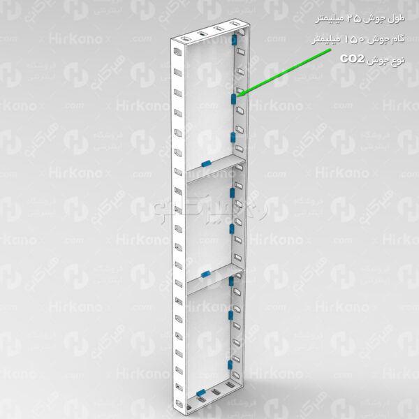 طراحی فنی قالب بتن فلزی مدولار 20 × 100 سانتیمتر