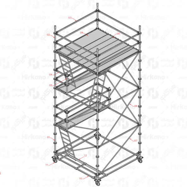 داربست متحرک به ارتفاع 6 متر