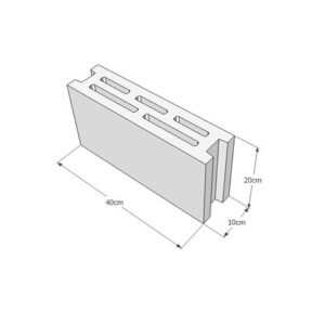بلوک سبک سه‌ جداره ۱۰*۲۰*۴۰